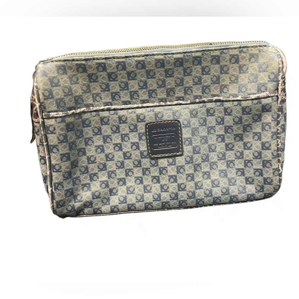 Liz Claiborne Vintage denim blue monogram Cross Body Shoulder bag